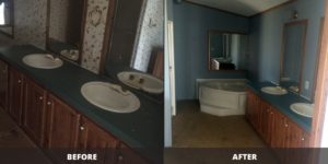 Used Mobile Home Refurbishment Before & After