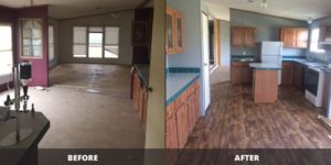 Used Mobile Home Refurbishment Before & After